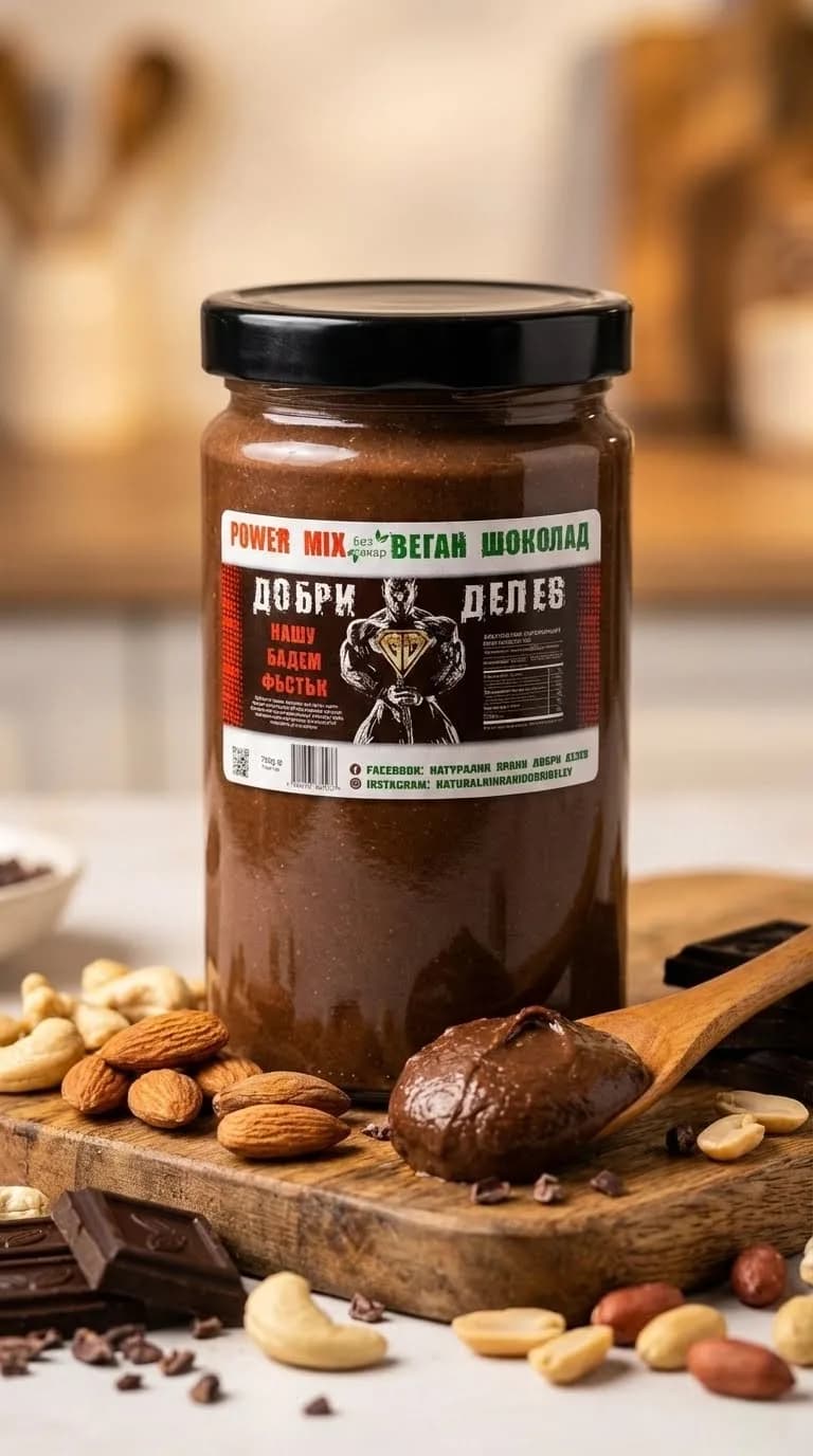 Power Mix с веган шоколад без захар 700г - натурален продукт от Dobri Delev